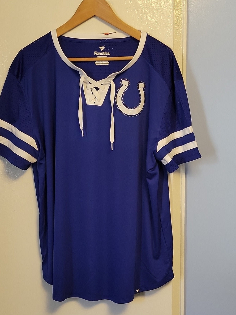 Fanatics Royal Blue and White Lace-Up Indianapolis Colts Top